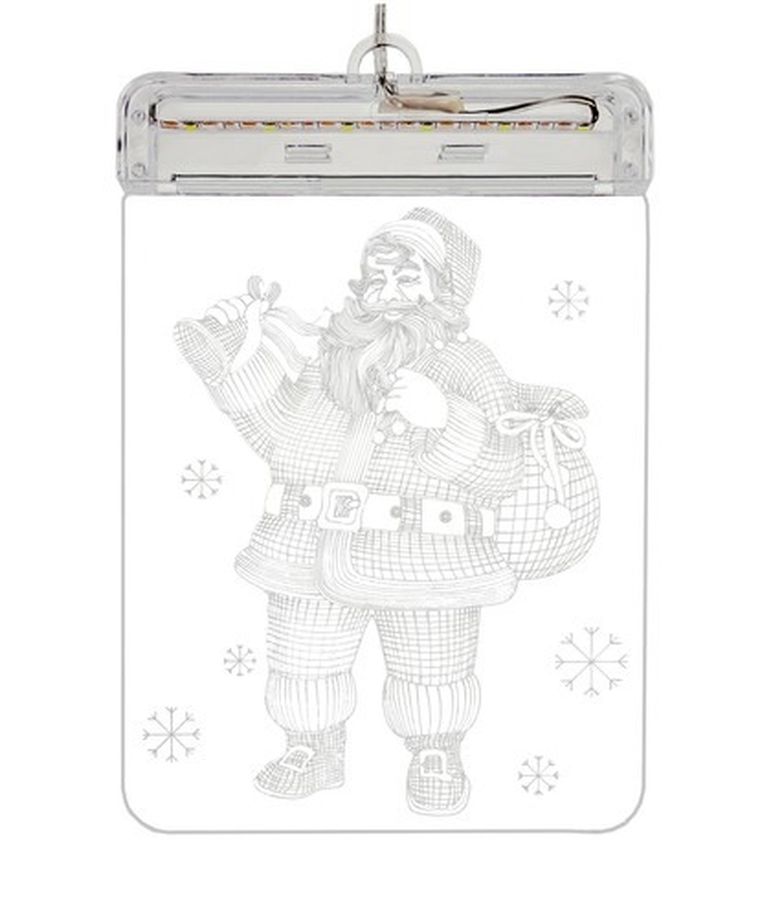 Malatec, witraż LED 3D, mikołaj