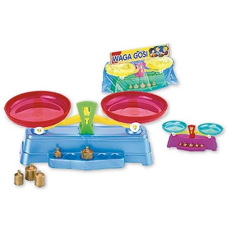 Marek, waga szalkowa z odważnikami