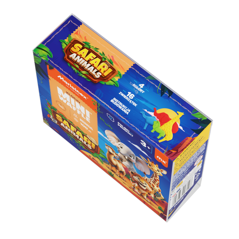 Marioinex, Mini Waffle, Animals Safari, klocki konstrukcyjne, 100 elementów