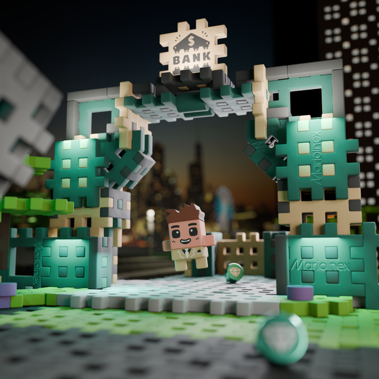 Marioinex, Mini Waffle, City, Napad Na Bank, klocki konstrukcyjne, 148 elementów