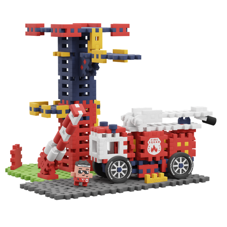 Marioinex, Mini Waffle, City, Remiza Strażacka, klocki konstrukcyjne, 280 elementów