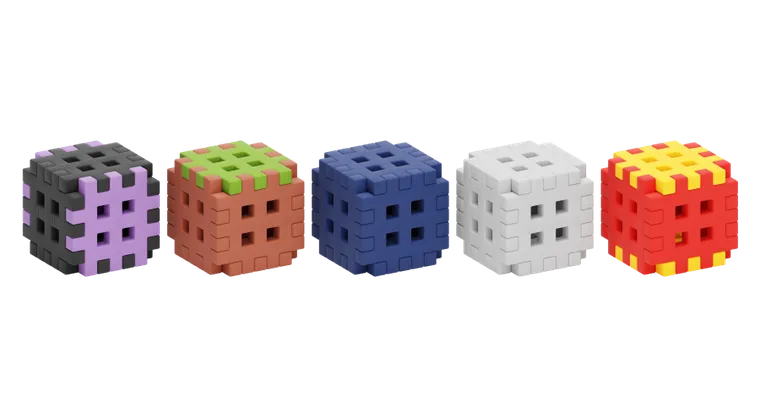 Marioinex, Mini Waffle, Green Blocks, klocki konstrukcyjne, 206 + 30 elementów gratis