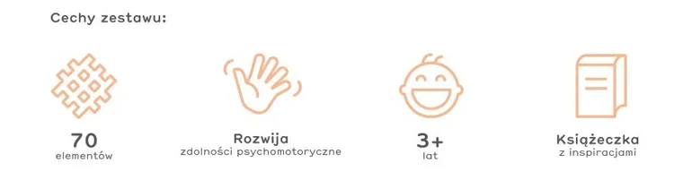 Marioinex, Mini Waffle, Pastel, klocki konstrukcyjne, 70 elementów