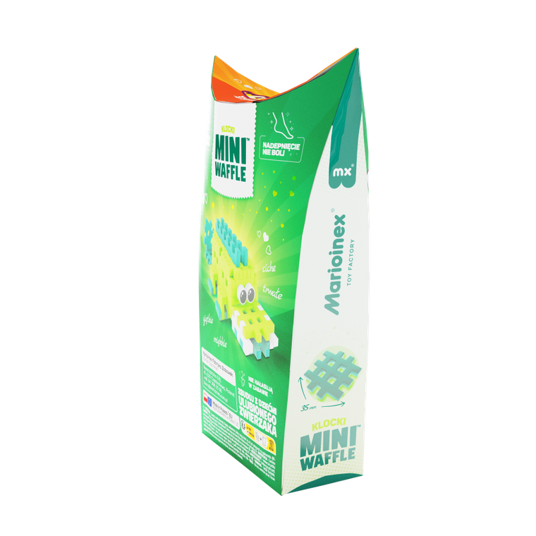 Marioinex, Mini Waffle, Pocket Pets, Krokodyl, klocki konstrukcyjne, 34 elementy