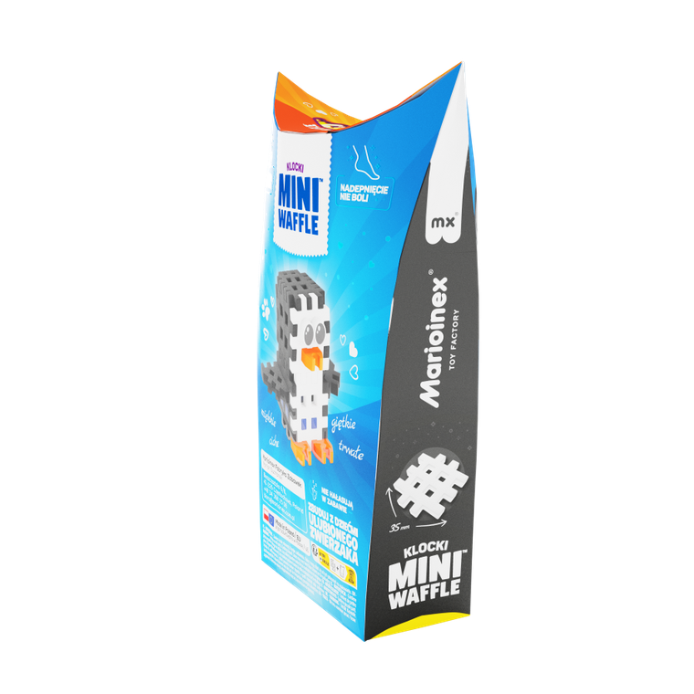 Marioinex, Mini Waffle, Pocket Pets, Pingwin, klocki konstrukcyjne, 17 elementów