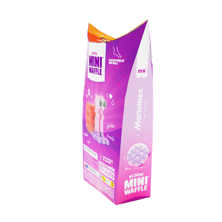 Marioinex, Mini Waffle, Pocket Pets, Ślimak, klocki konstrukcyjne, 15 elementów