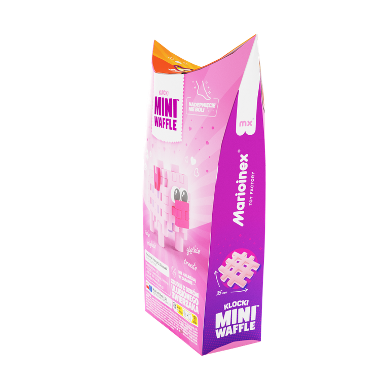 Marioinex, Mini Waffle, Pocket Pets, Świnka, klocki konstrukcyjne, 25 elementów