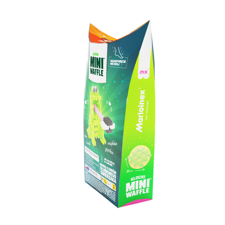 Marioinex, Mini Waffle, Pocket Pets, Żaba, klocki konstrukcyjne, 34 elementy