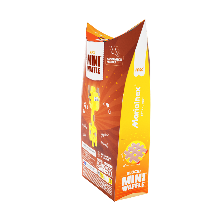 Marioinex, Mini Waffle, Pocket Pets, Żyrafa, klocki konstrukcyjne, 35 elementów