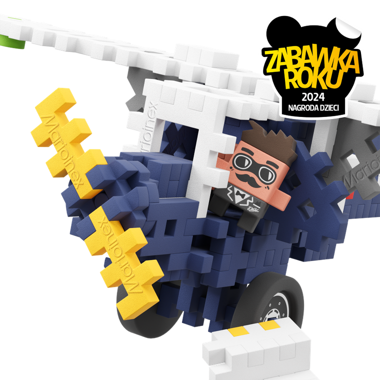 Marioinex, Mini Waffle, Wedel, Samolot RWD-13, klocki konstrukcyjne, 120 elementów