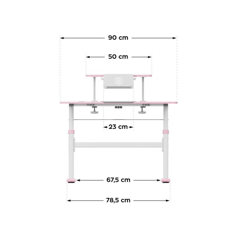 Mark Adler, Study 3.7 Pink, biurko dziecięce z regulacją wysokości