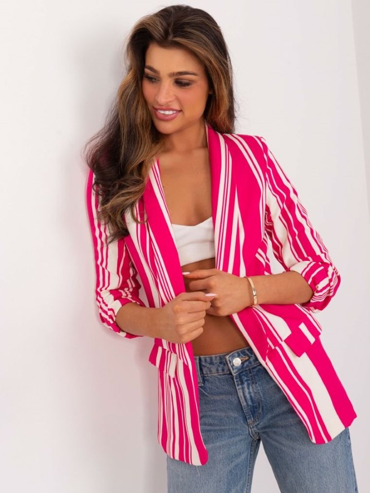 Marynarka damska, różowa, Italy Moda