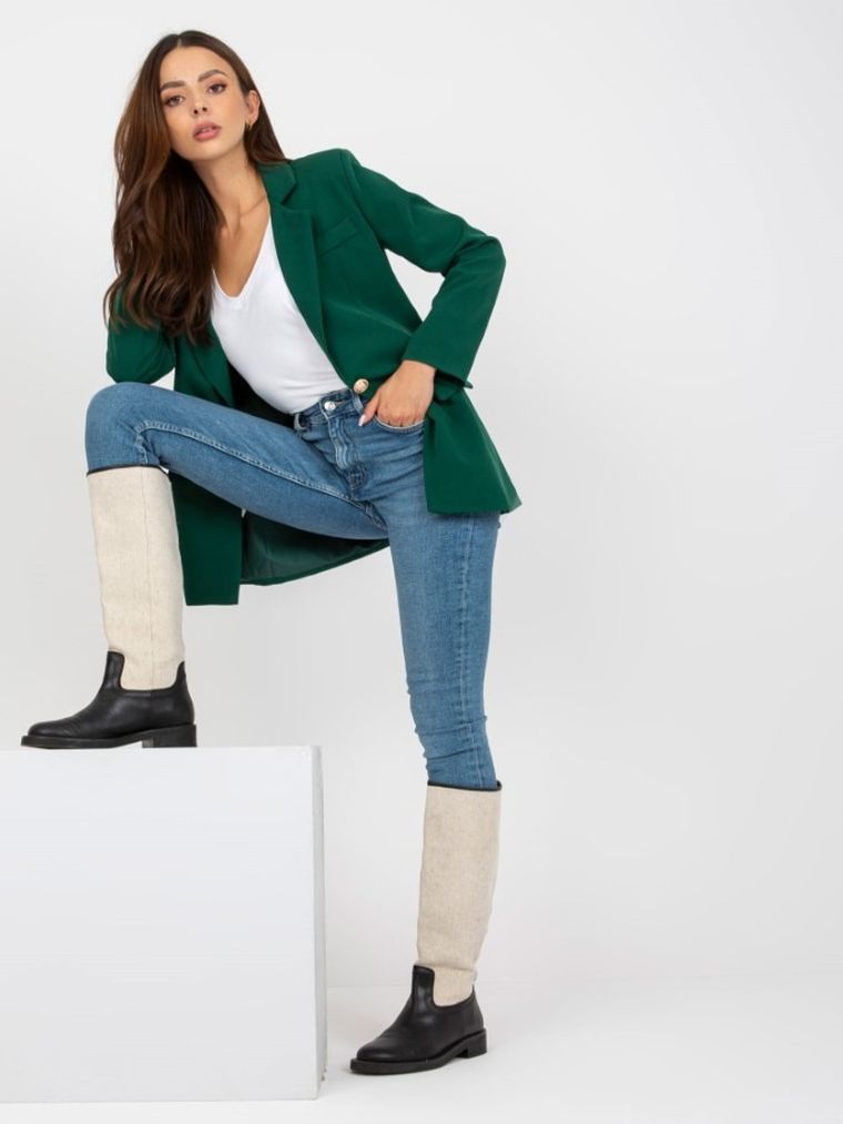 Marynarka damska, zielona, Italy Moda