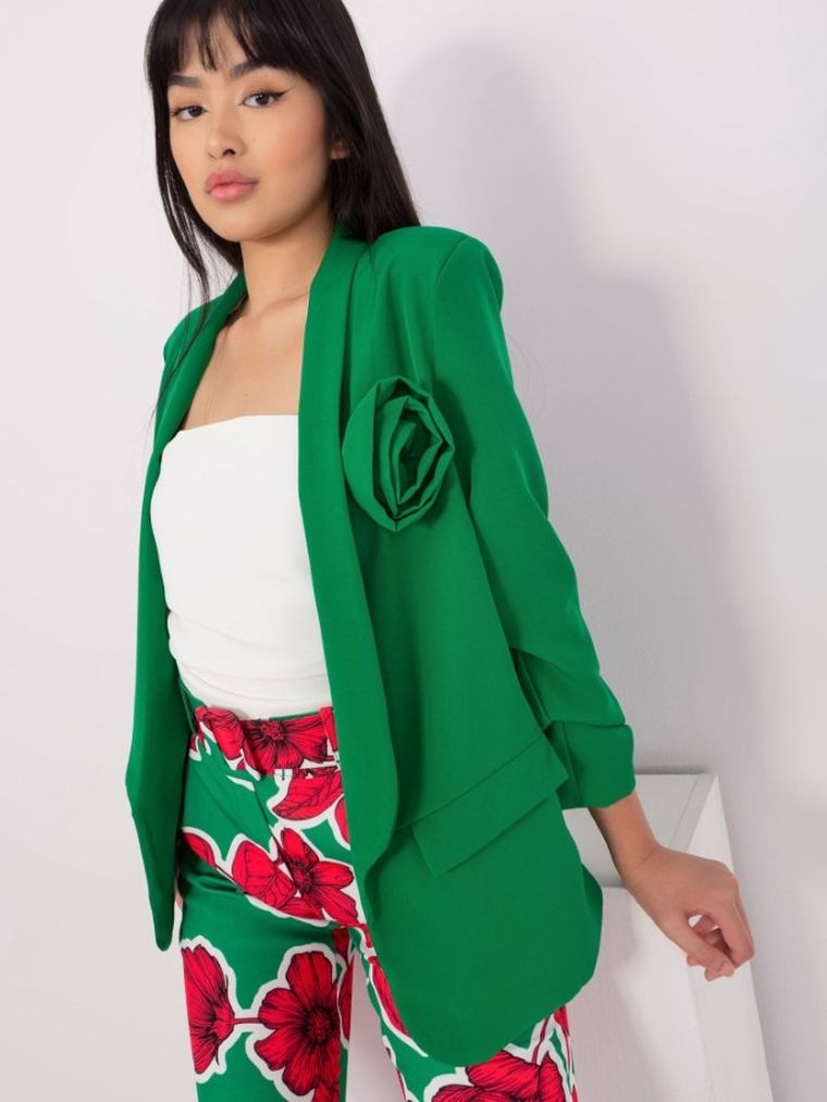 Marynarka damska, zielona, Italy Moda