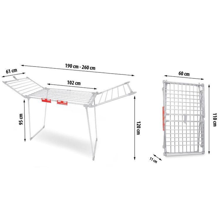 Massido, Lydia, stojąca suszarka na pranie, rozkładana, 27 mb