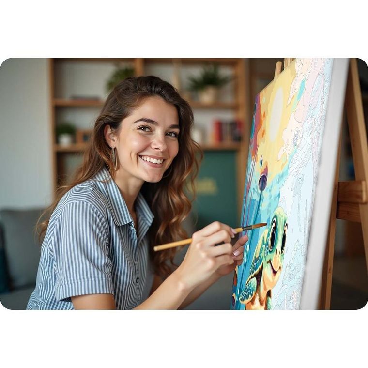 Massido, malowanie po numerach, żółwik, 40-50 cm