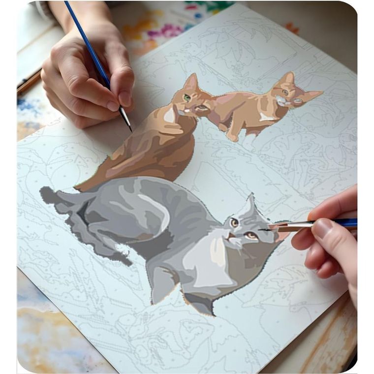 Massido, obraz do malowania po numerach, Koty, 40-50 cm