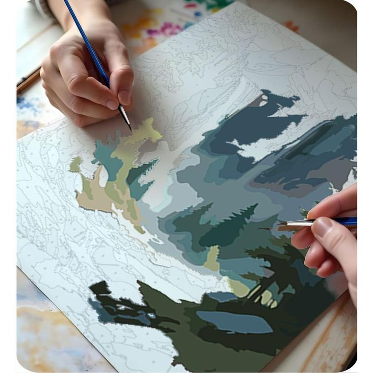 Massido, obraz do malowania po numerach, krajobraz górski, 40-50 cm