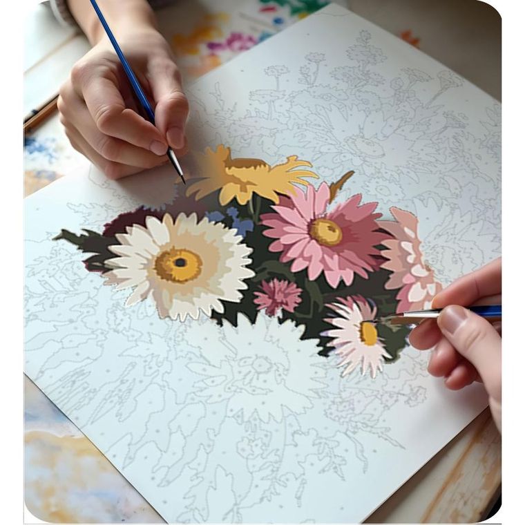 Massido, obraz do malowania po numerach, Kwiaty, 40-50 cm