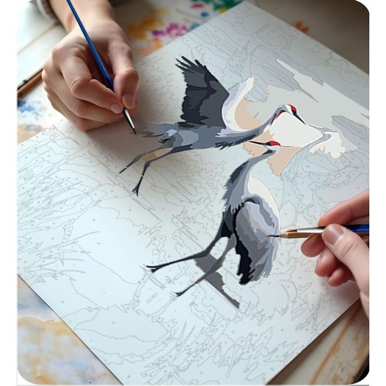 Massido, obraz do malowania po numerach, Żurawie, 40-50 cm