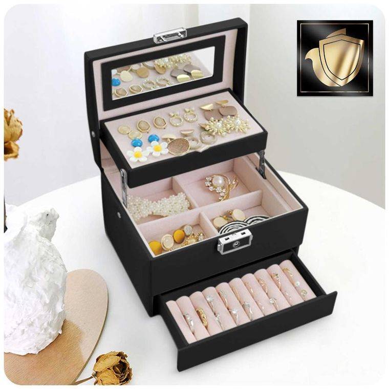 Massido, szkatułka na biżuterię, czarna