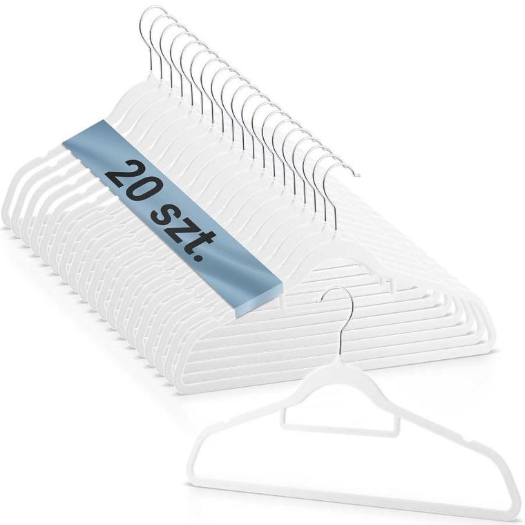 Massido, Welurowe wieszaki na ubrania, 20 szt., MS-859