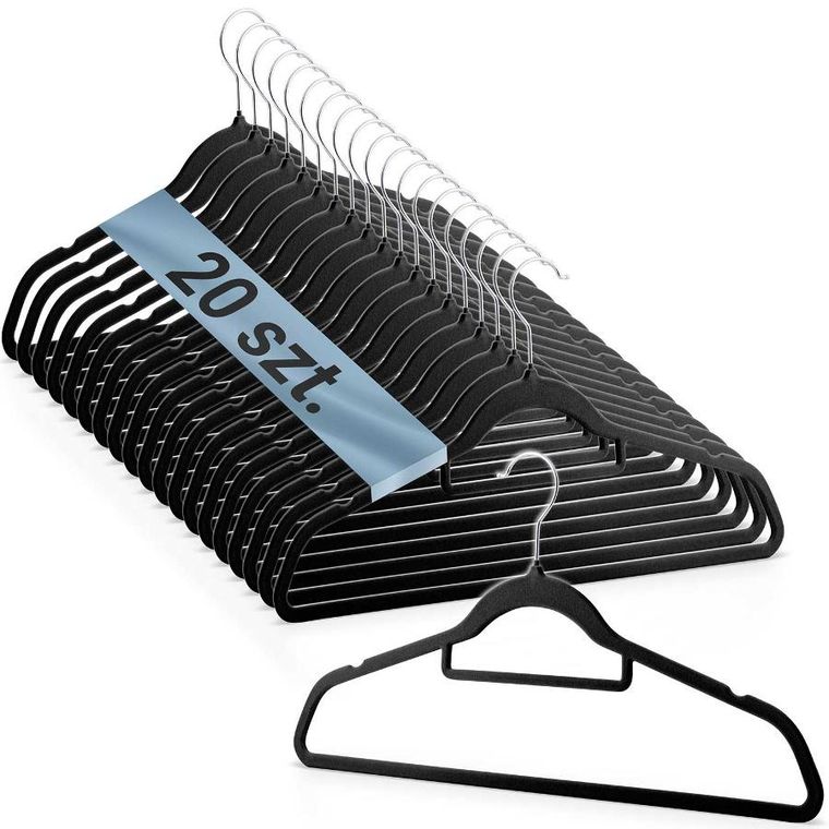 Massido, Welurowe wieszaki na ubrania, 20 szt., MS-859