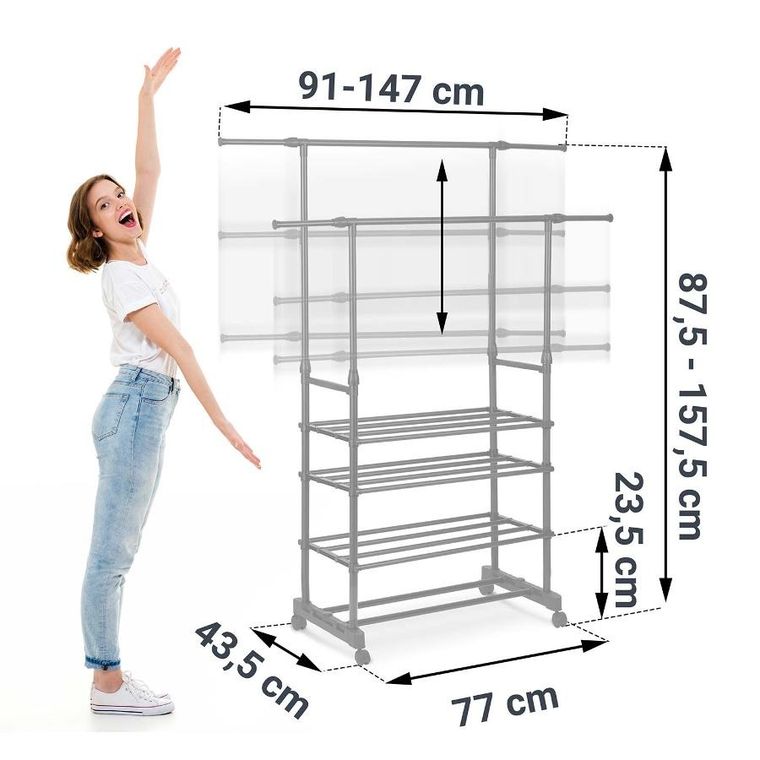 Massido, wieszak na ubrania, czarny