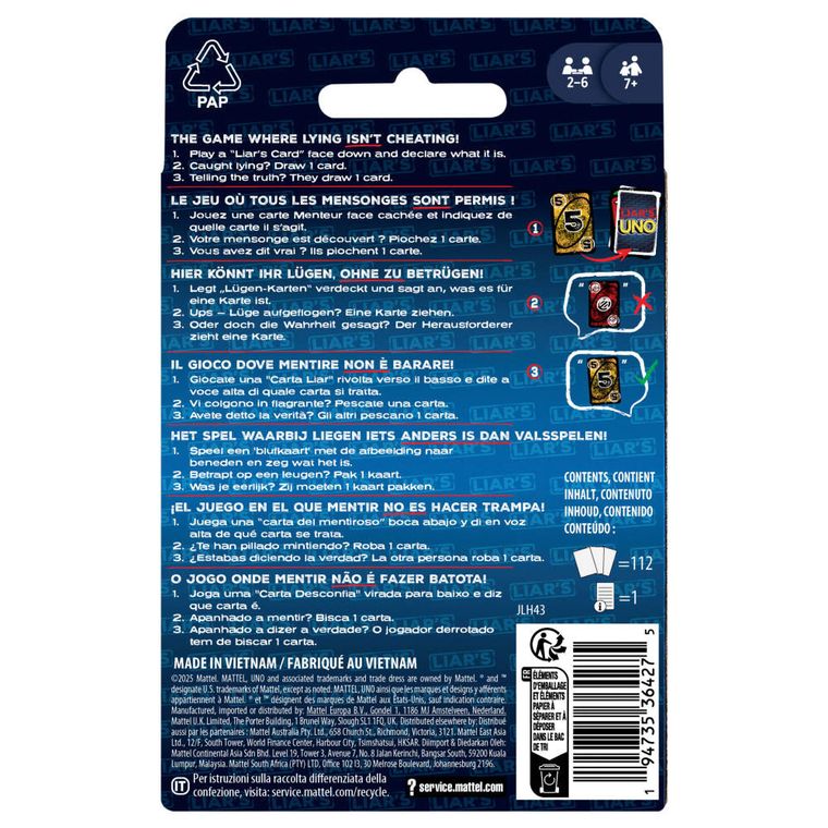 Mattel Games, Liar's Uno, gra karciana