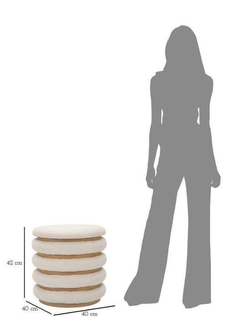 Mauro Ferretti, Damasco, ozdobna pufa okrągła, średnica 40 cm