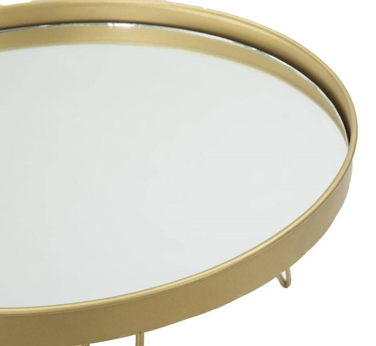 Mauro Ferretti, dekoracyjna lustrzana taca na nóżkach, Ø 36.5 cm