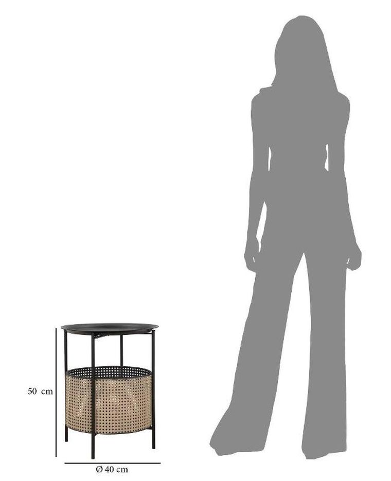 Mauro Ferretti, okrągły stolik z koszem do przechowywania, Ø 40 cm