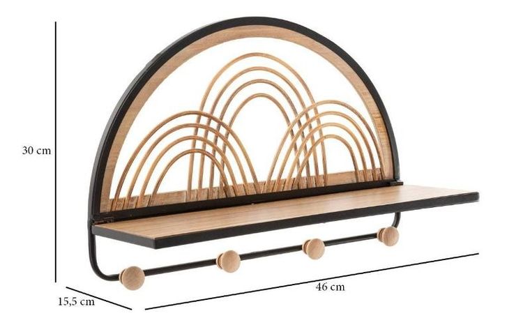 Mauro Ferretti, rattanowa półka ścienna z haczykami