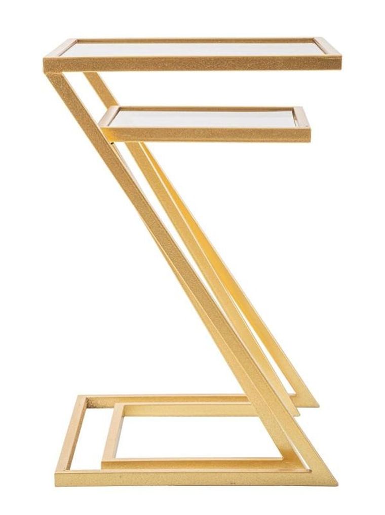 Mauro Ferretti, zestaw stolików pomocniczych z blatem z dymionego szkła