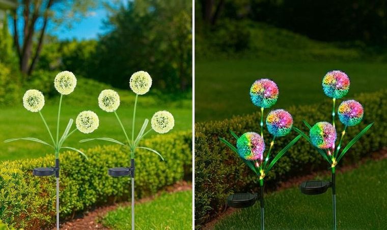 Maximex, lampki ogrodowe solarne, dmuchawce LED, 75 cm, 2 szt.