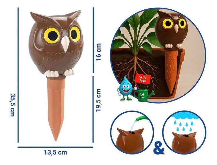 Maximex, nawadniacz ceramiczny do kwiatów, sowa, 1600 ml