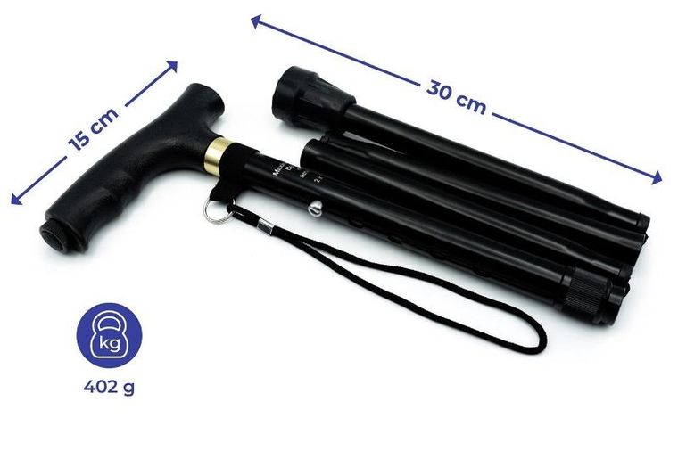 Maximex, składana laska aluminiowa, regulowana wysokość i dioda LED