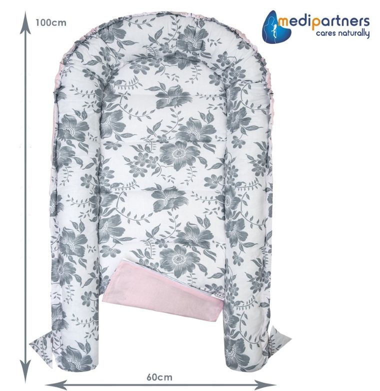 Medi Partners, gniazdo niemowlęce, kokon w zestawie, różowy