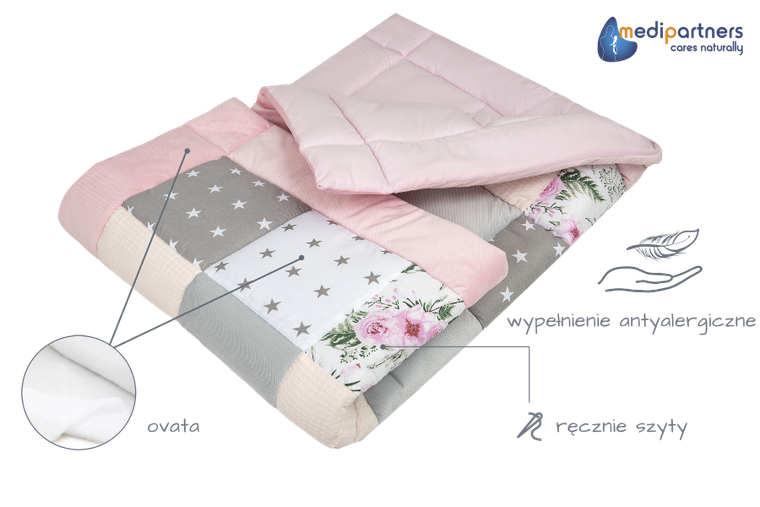 Medi Partners, Kwiaty, mata do zabaw, kocyk, 120-120 cm