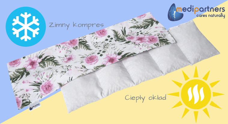 Medi Partners, Kwiaty, termofor 5-komorowy z pestkami wiśni, 20-60 cm