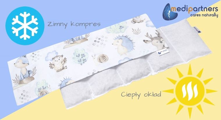 Medi Partners, Sarny, Jeż, termofor 5-komorowy z pestkami wiśni, 20-60 cm