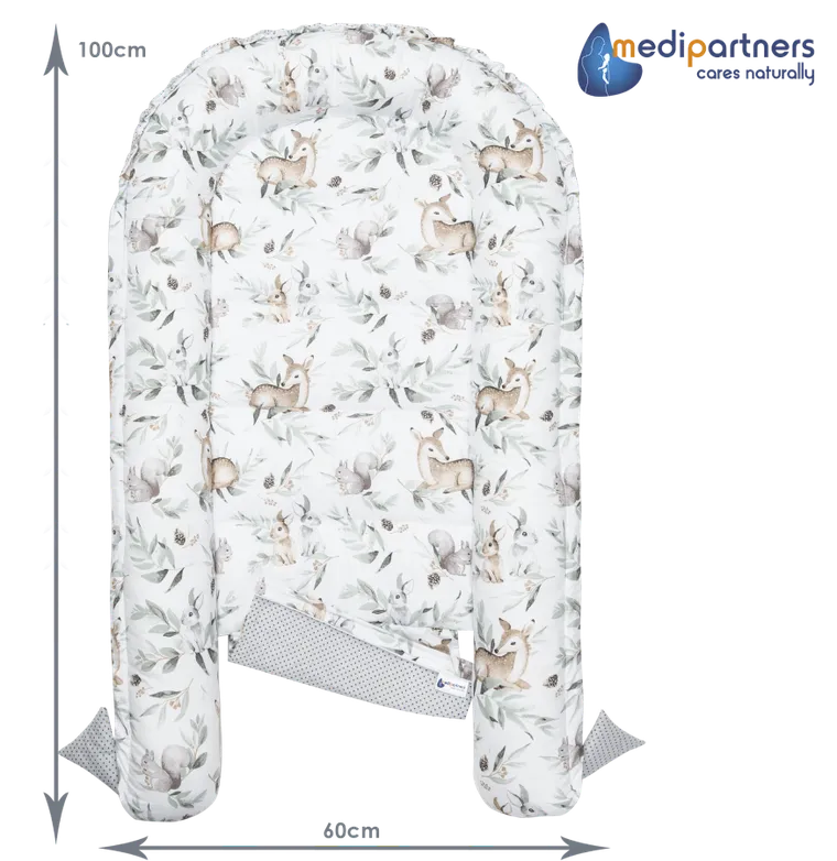 Medi Partners, Sarny, Liście, gniazdo niemowlęce, kokon w zestawie, szary