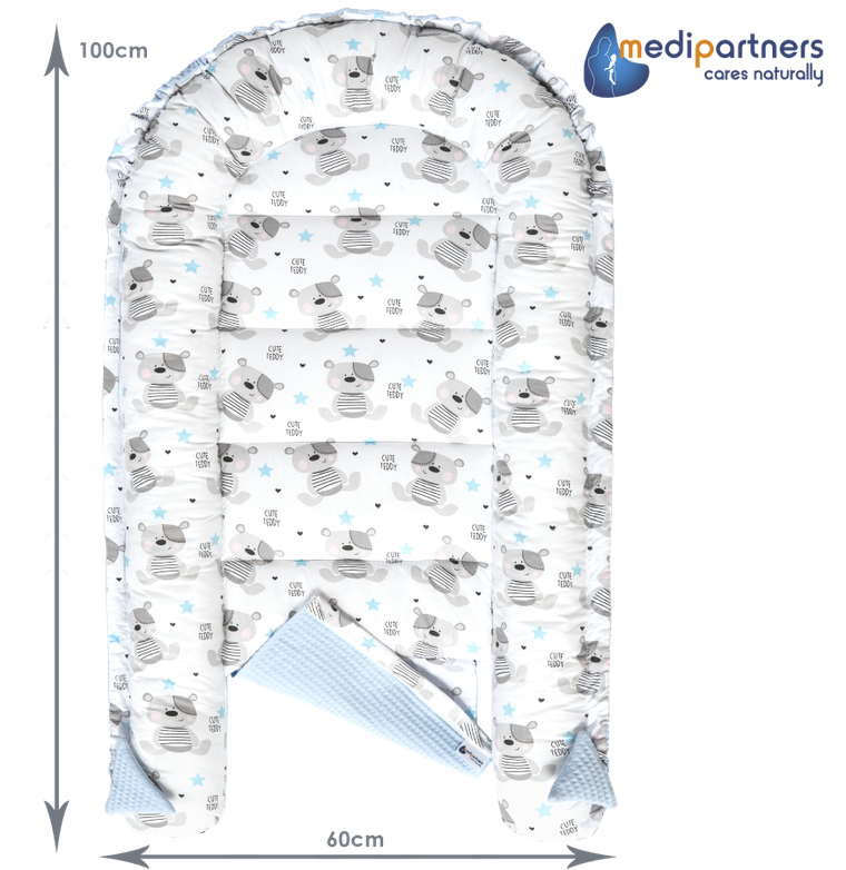 Medi Partners, Teddy, gniazdo niemowlęce, kokon, wafel, błękit