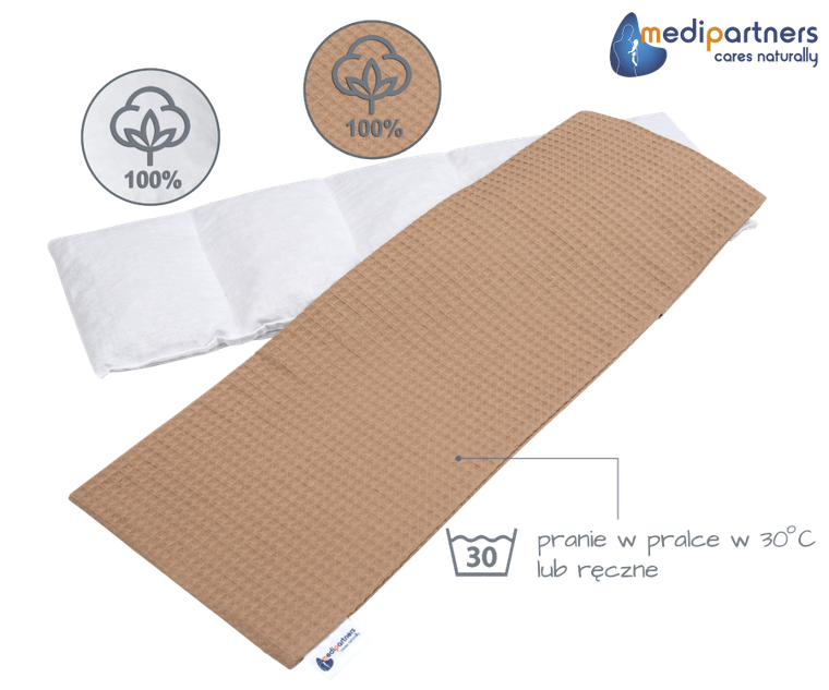 Medi Partners, termofor 5-komorowy z pestkami wiśni, wafel, beż