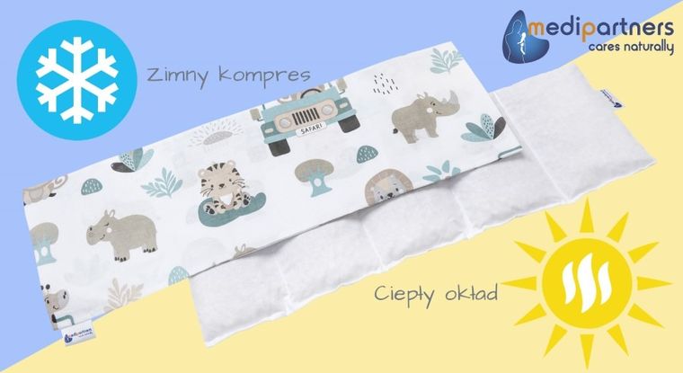 Medi Partners, Zoo, termofor 5-komorowy z pestkami wiśni, 20-60 cm