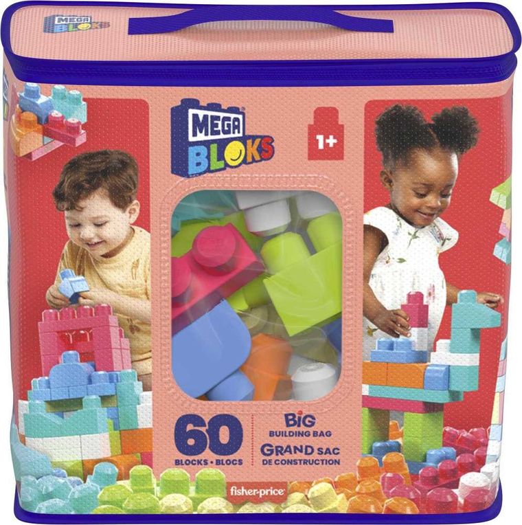 MEGA Bloks, Torba różowa, klocki, 60 elementów