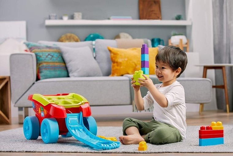 Mega Bloks, Wózek - sorter kształtów, klocki, 25 elementów