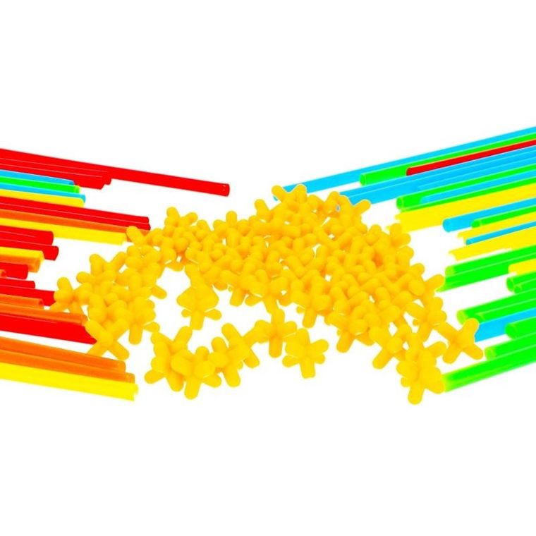 Mega Creative, klocki konstrukcyjne, słomki, 100 elementów