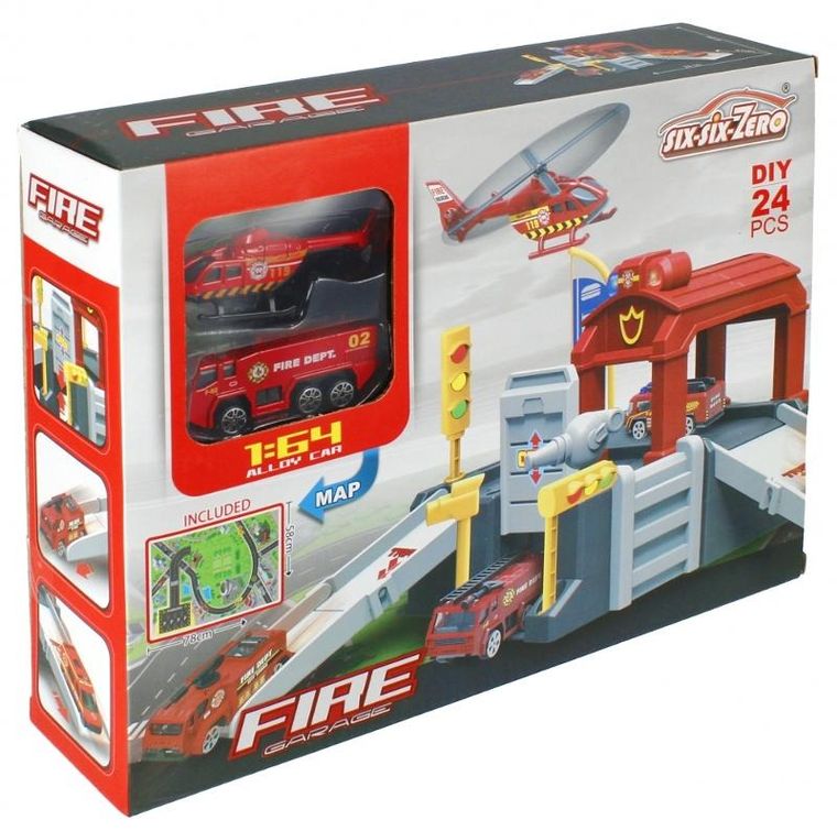 Mega Creative, parking straży pożarnej z akcesoriami