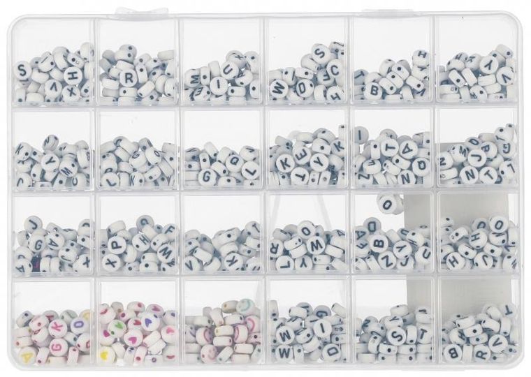 Mega Creative, zestaw koralików do robienia biżuterii, literki